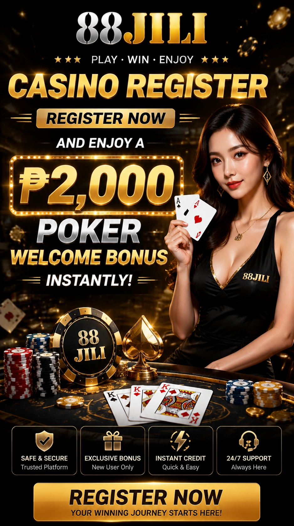 Poker game interface preview