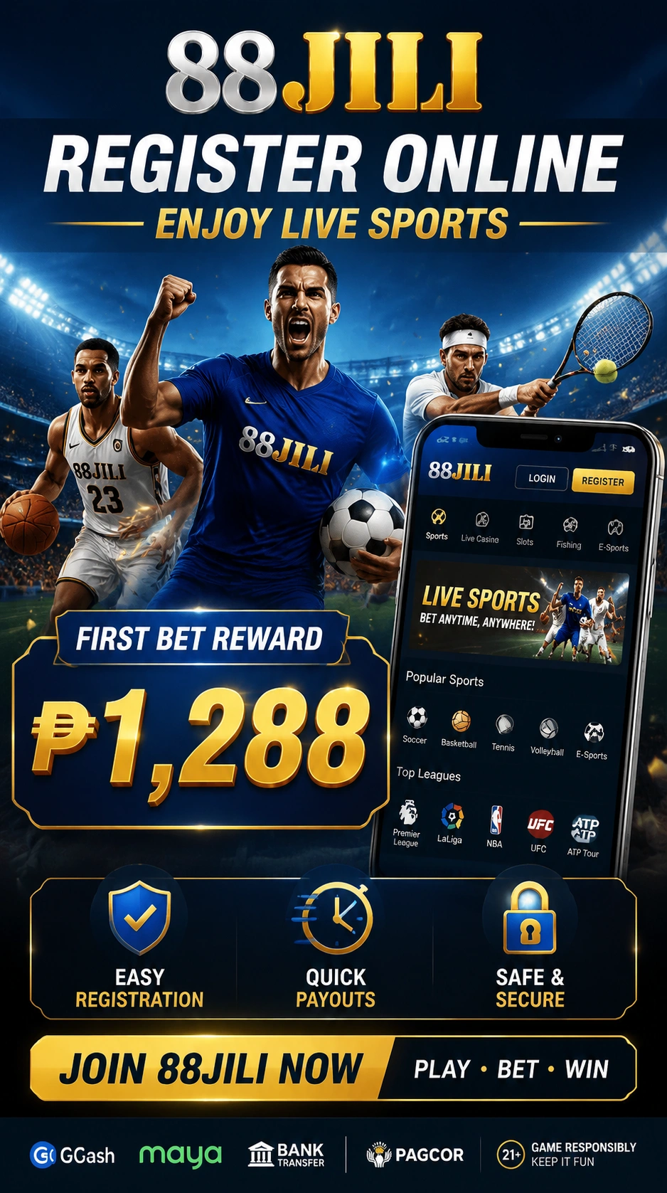 Mobile sports betting interface on phone